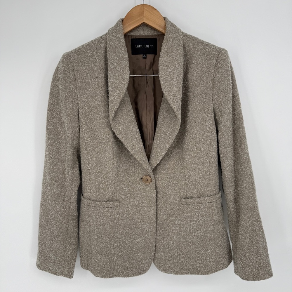 Lafayette 148 Boiled Wool Blazer Tan Size 6